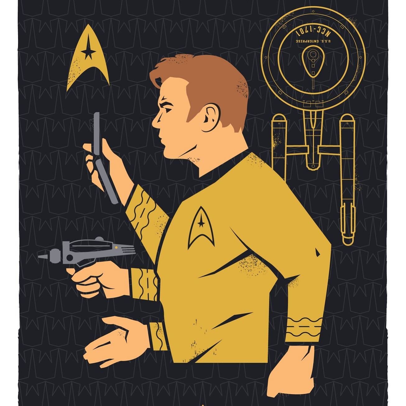 New work: Captain James T Kirk! #startrek #startrekenterprise #captainkirk #captainjamestkirk #williamshatner #artistsoninstagram #illustration