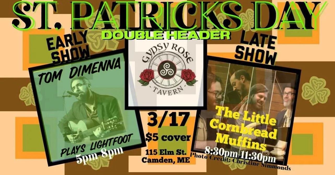 See you in Camden at the @gypsyrosetavern tonight! Come for my Gordon Lightfoot tribute and stay for the Little Cornbread Muffins. 🎶☘️