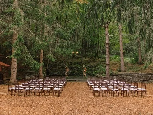 Outdoor Woodland Ceremony at Spillian | Catskills Wedding