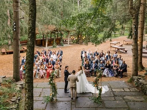 Wedding Ceremony from Behind the Couple | Spillian Catskills