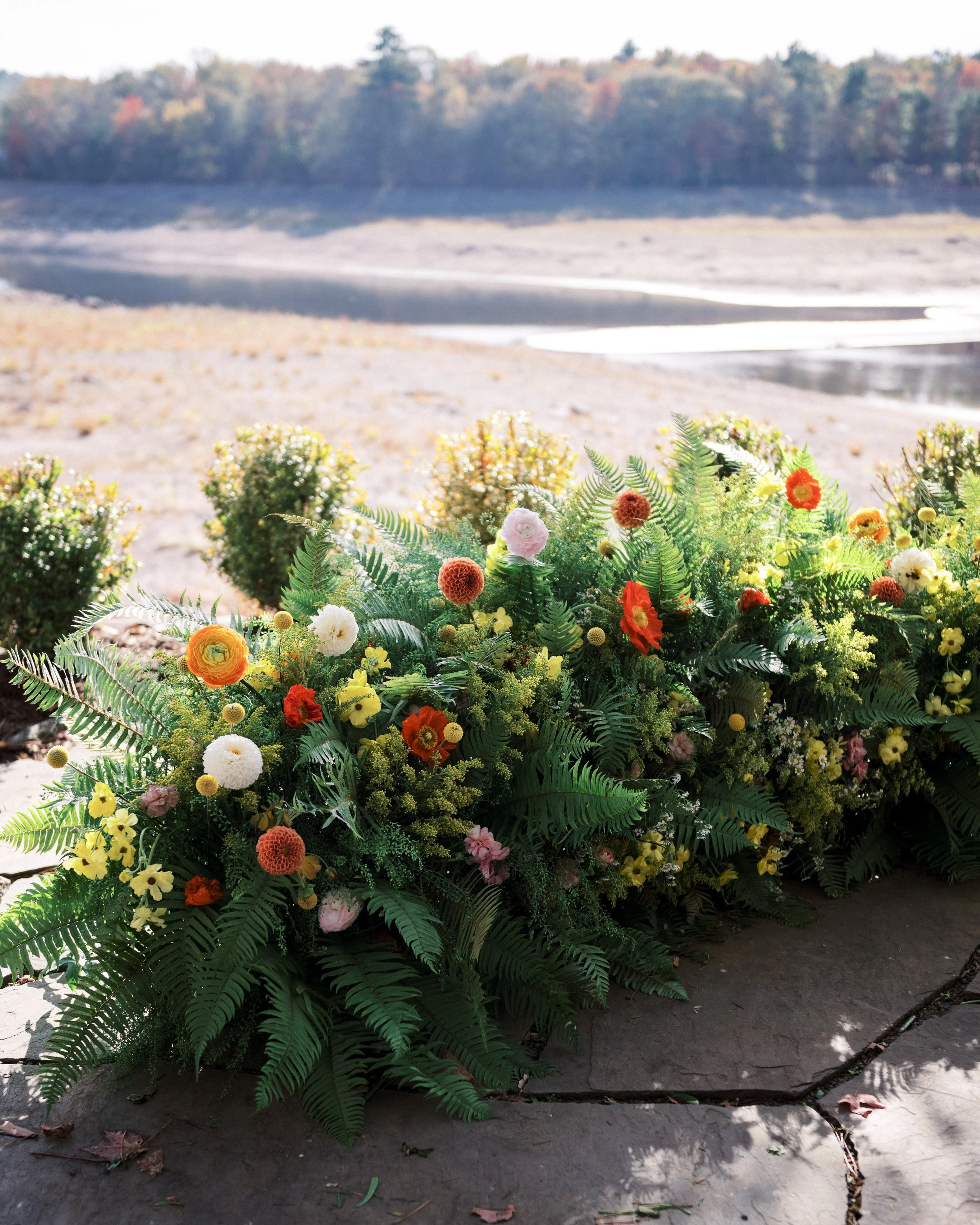 Custom Garden Floor Ceremony Design | Chatwal Lodge Wedding Flowers