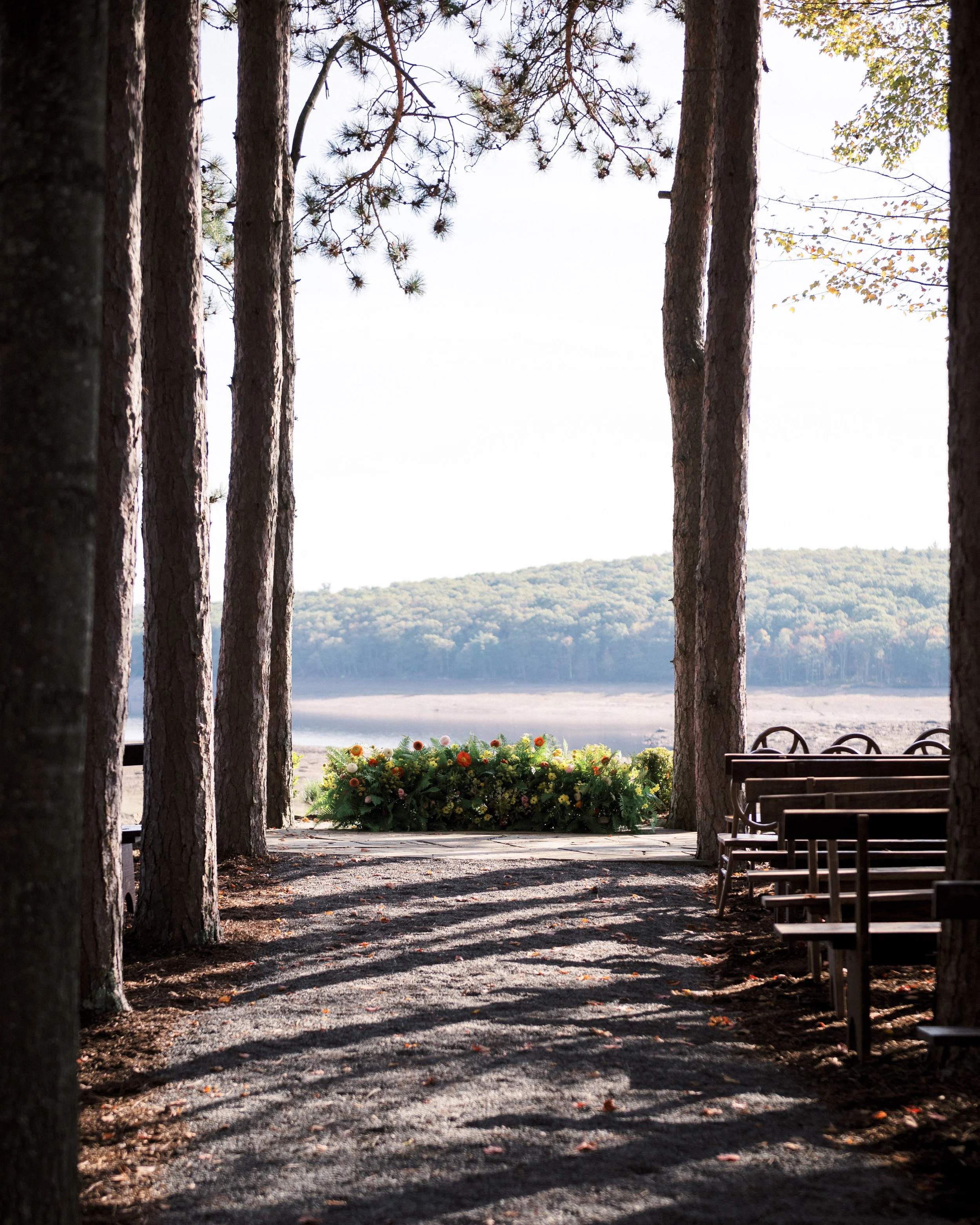 Organic Garden Floor Ceremony Backdrop | Chatwal Lodge Catskills