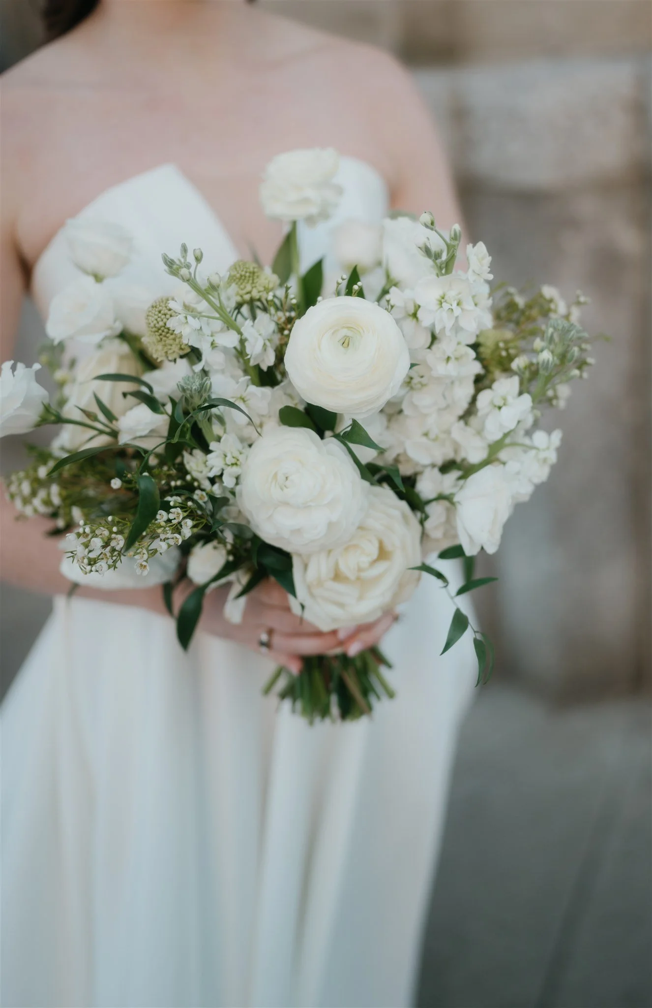 White and Green Bridal Bouquet Felina Wedding