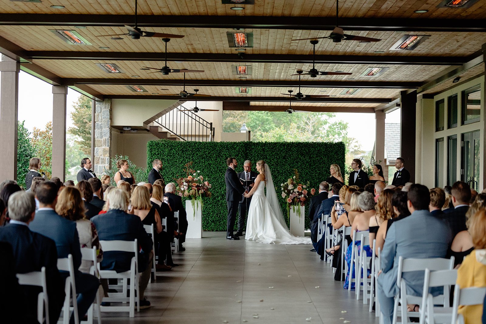 Wedding Vows Framed by Florals at Tilling House