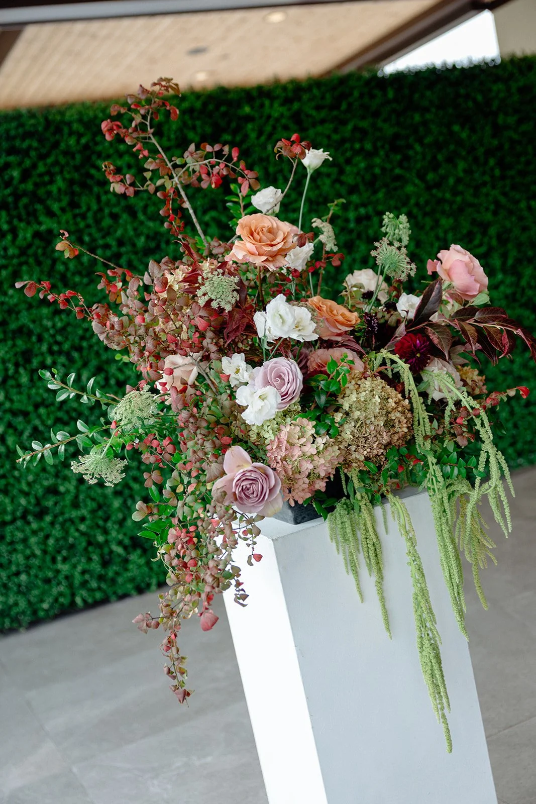 Ceremony Pedestal Flowers at Tilling House NJ