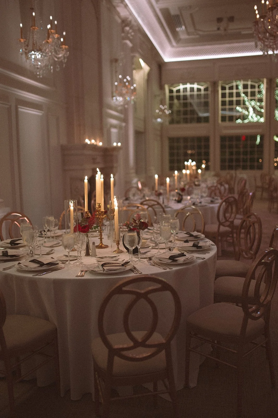 Candlelit Wedding Tables at Night | Florentine Gardens