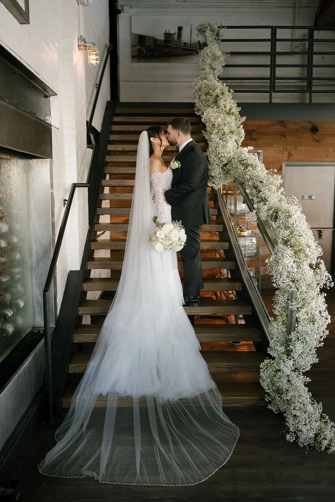 wedding floral installation inspired by the Pantone 2026 color of the year, Cloud Dancer