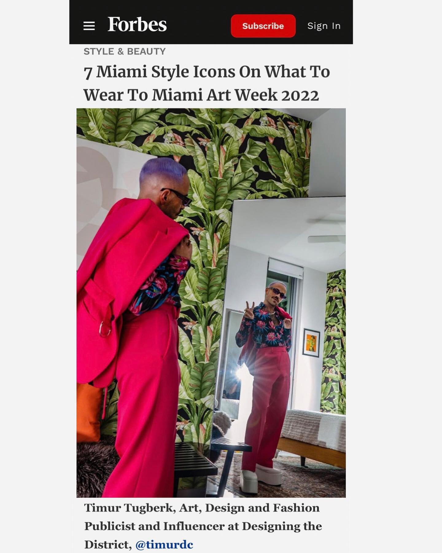 FUCKING FORBES Y&rsquo;ALL ✨

Honored to be one of the top local Miami style experts sharing what to wear, and must-pack items for #MiamiArtWeek #ArtBaselMiami.

&ldquo;The style moment of Miami Art Week this year is going to be eccentric, eclectic, 