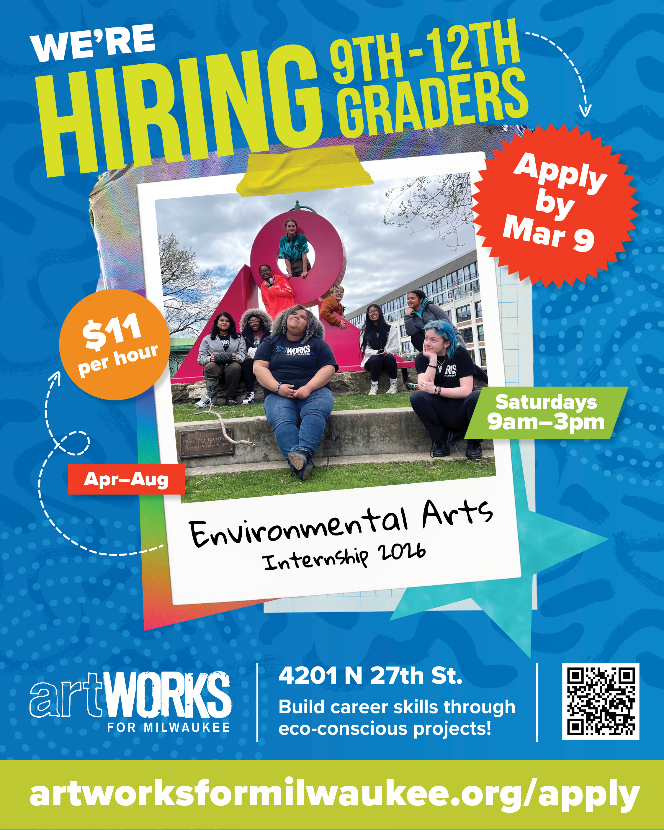 2026 Environmental Arts Internship flyer