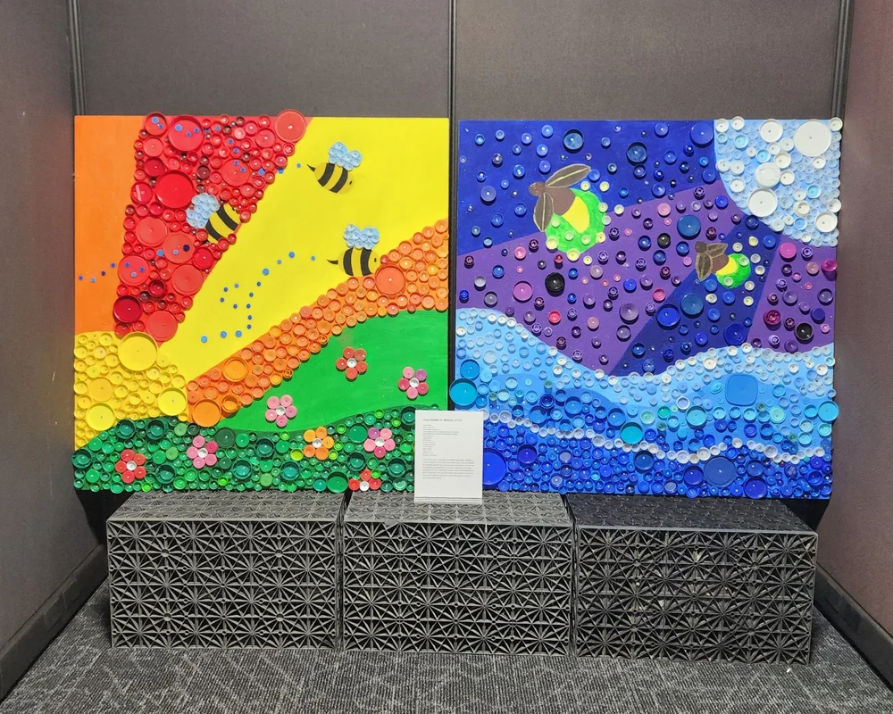 Recycled Bottle Cap Mosaic for the MMSD West Basin