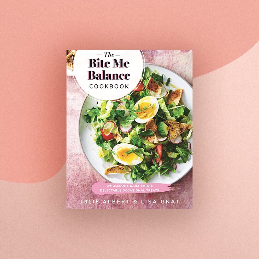 ❤️TODAY&rsquo;S THE DAY! ⁣
⁣
The Bite Me Balance Cookbook hit shelves today and is HEATHER&rsquo;S PICK at Indigo! ⁣
⁣
Designing this alongside Julie Albert &amp; Lisa Gnat from @bitememore was an absolute dream! So thankful to be a part of the magic