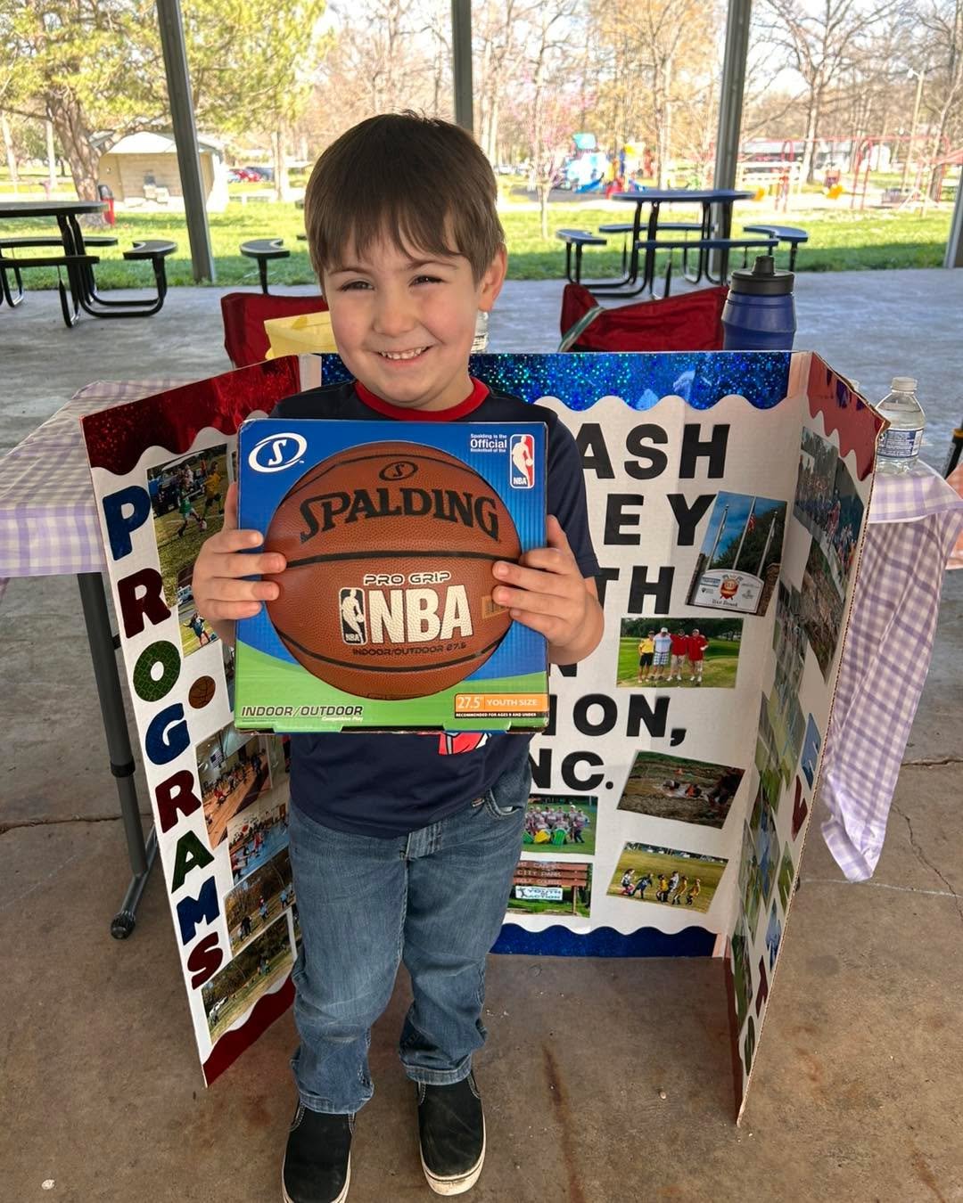 Congratulations to Hudson Linder, winner of the basketball at Family Fun Day!