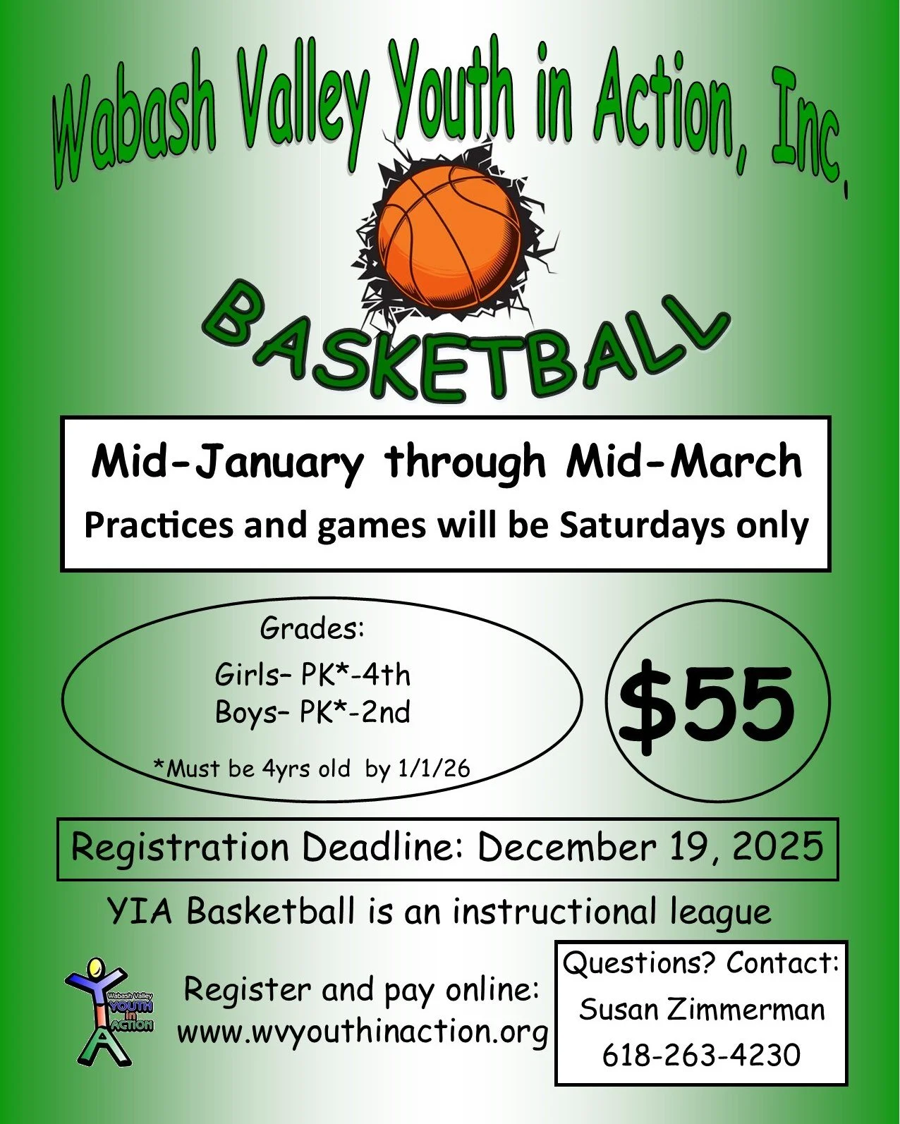 Registration deadline is December 19th.

https://www.wvyouthinaction.org/basketball-registration