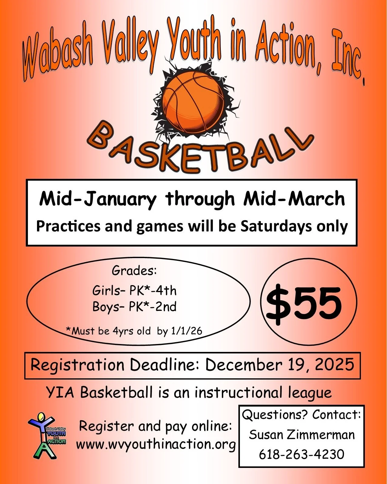 Registration deadline is December 19th.

https://www.wvyouthinaction.org/basketball-registration