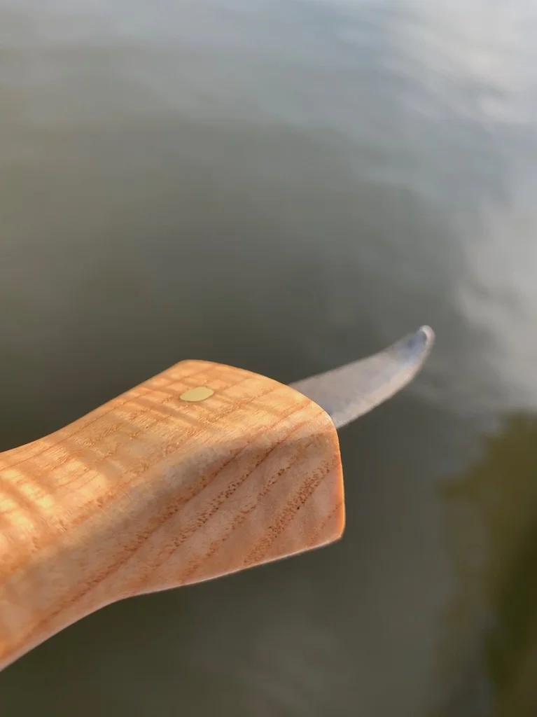 Saw Blade Oyster Knife- Curly Ash