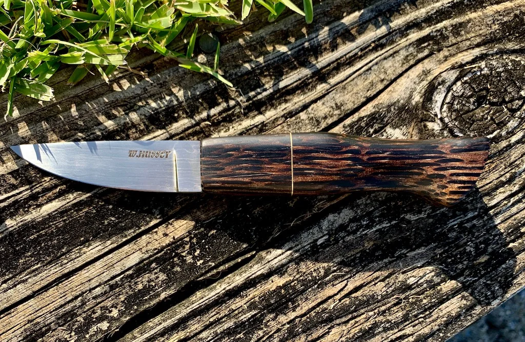 3-Inch Damascus Paring Knife with Black Palm and Brass Handle 