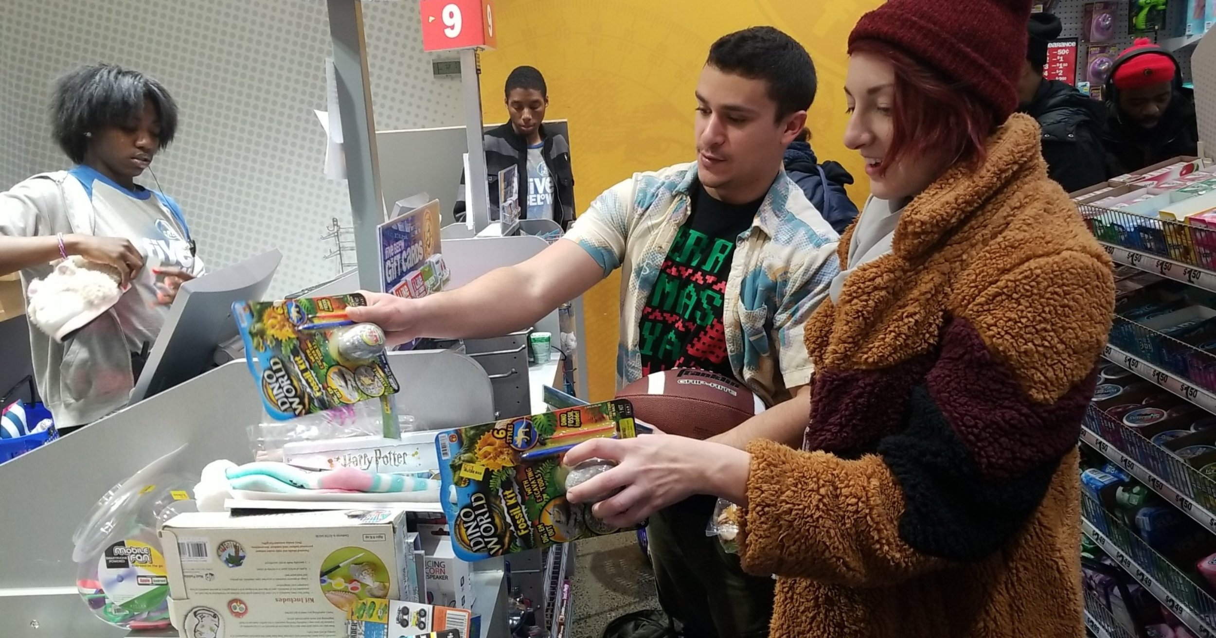  Two friends of Noteworthy helped our Executive Director check out from the store with all the toys he bought for the Support Center for Child Advocates Holiday Toy Drive with money raised by Noteworthy performing in December 2019. 