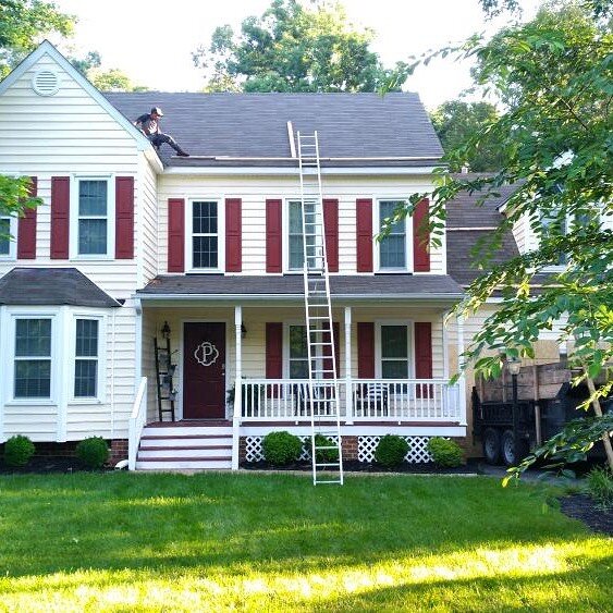 The Sliding Hill Roofing Team is preparing to install a new GAF and metal roofing system on this Chesterfield Va home. #slidinghillroofing#rvaroofingcontractor