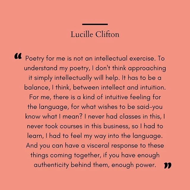 ✨ Lucille Clifton! The words and work she graced us with will inspire many more for years to come. Here is a 2010 interview with @poetswritersinc where she talks about poetry ✨ repost via @nywriters