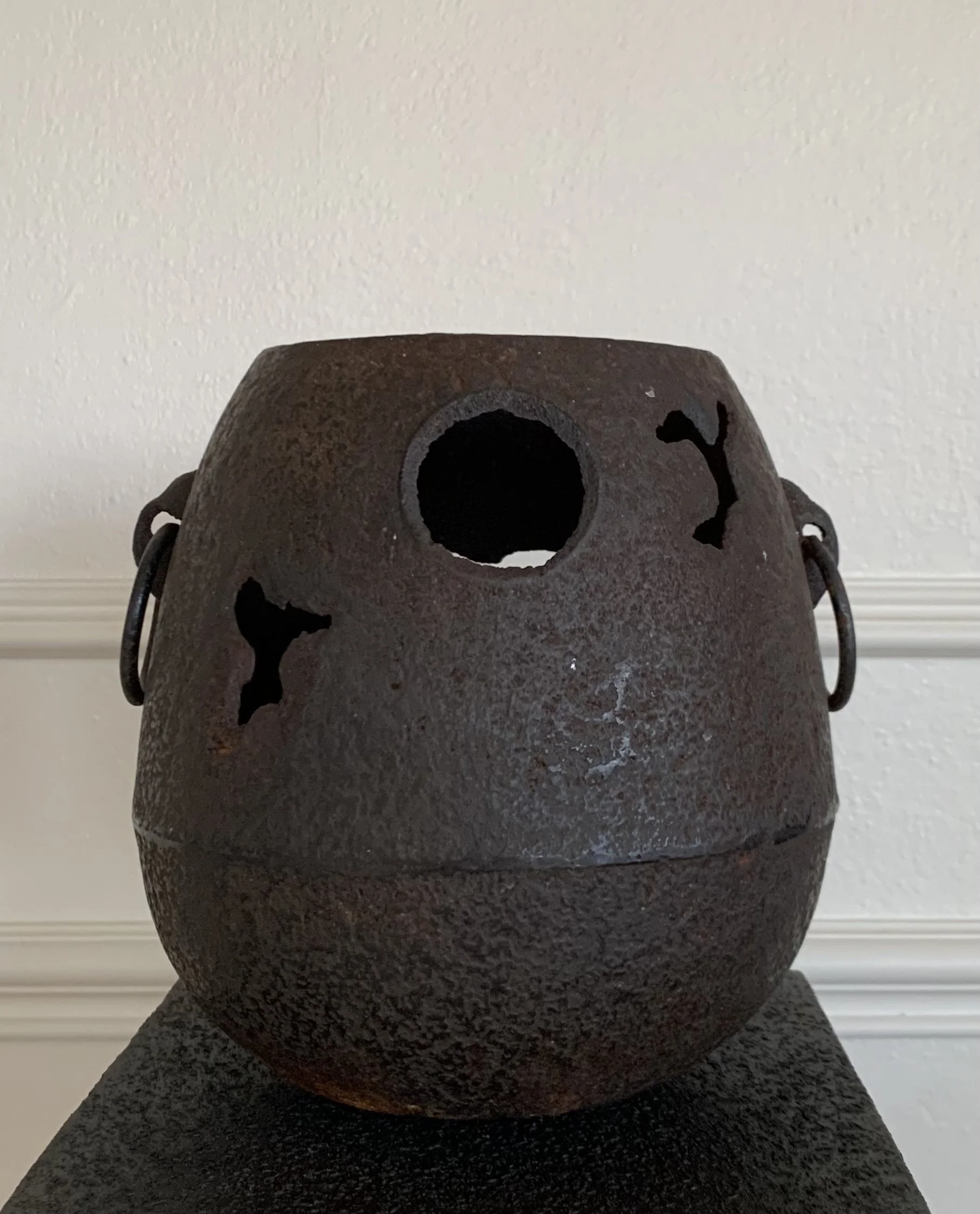 Vintage Brutalist Cast Iron Vessel