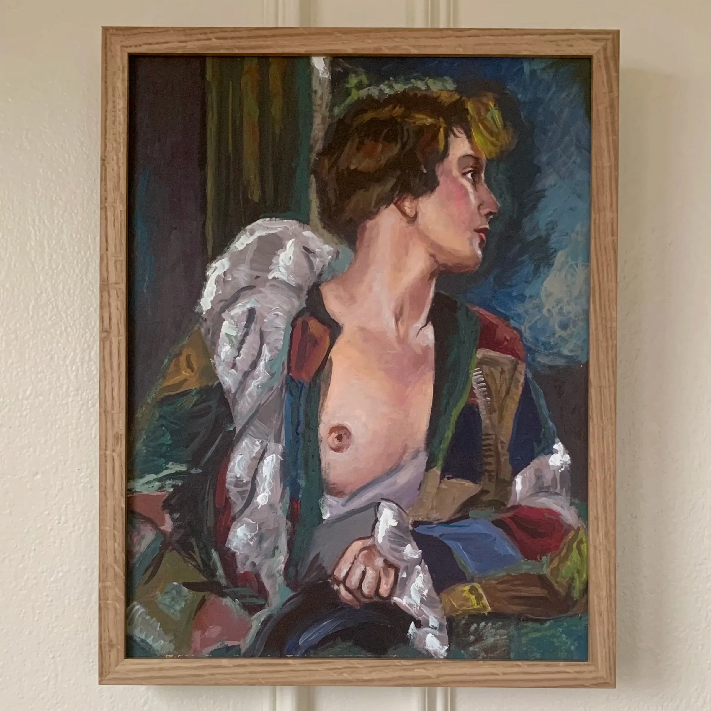 Figure in whimsical blouse