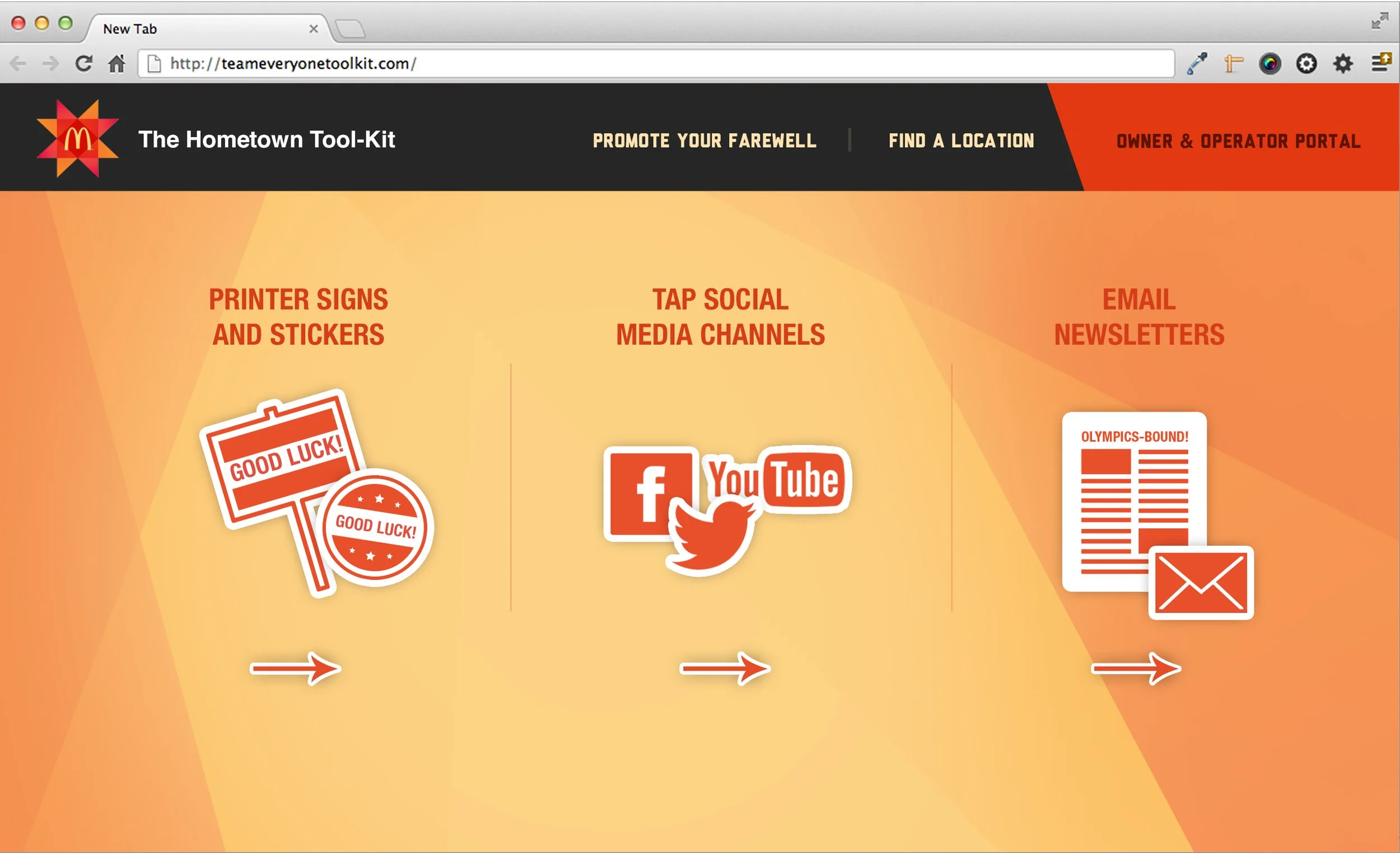 McDonald's Campaign for the XXII Olympic Winter Games; Website