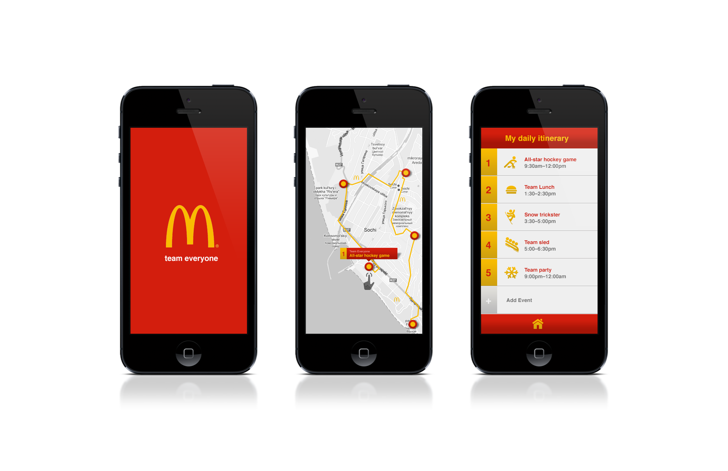 McDonald's Campaign for the XXII Olympic Winter Games; App design