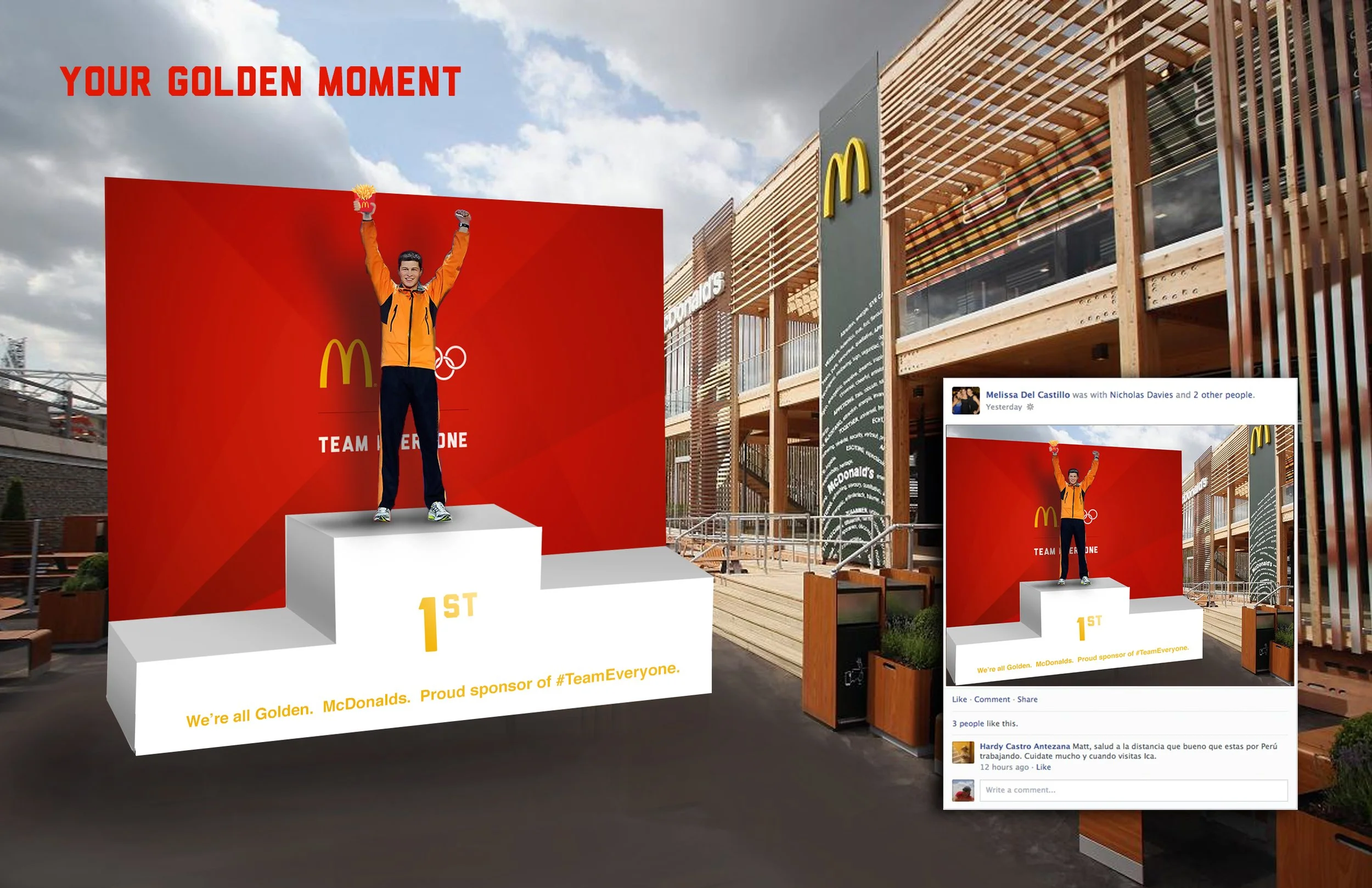 McDonald's Campaign for the XXII Olympic Winter Games; Spectator photo opportunity