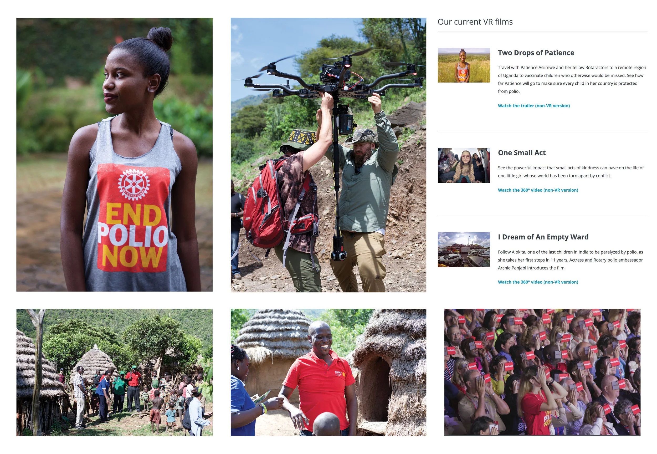 Rotary; VR films addressing Polio