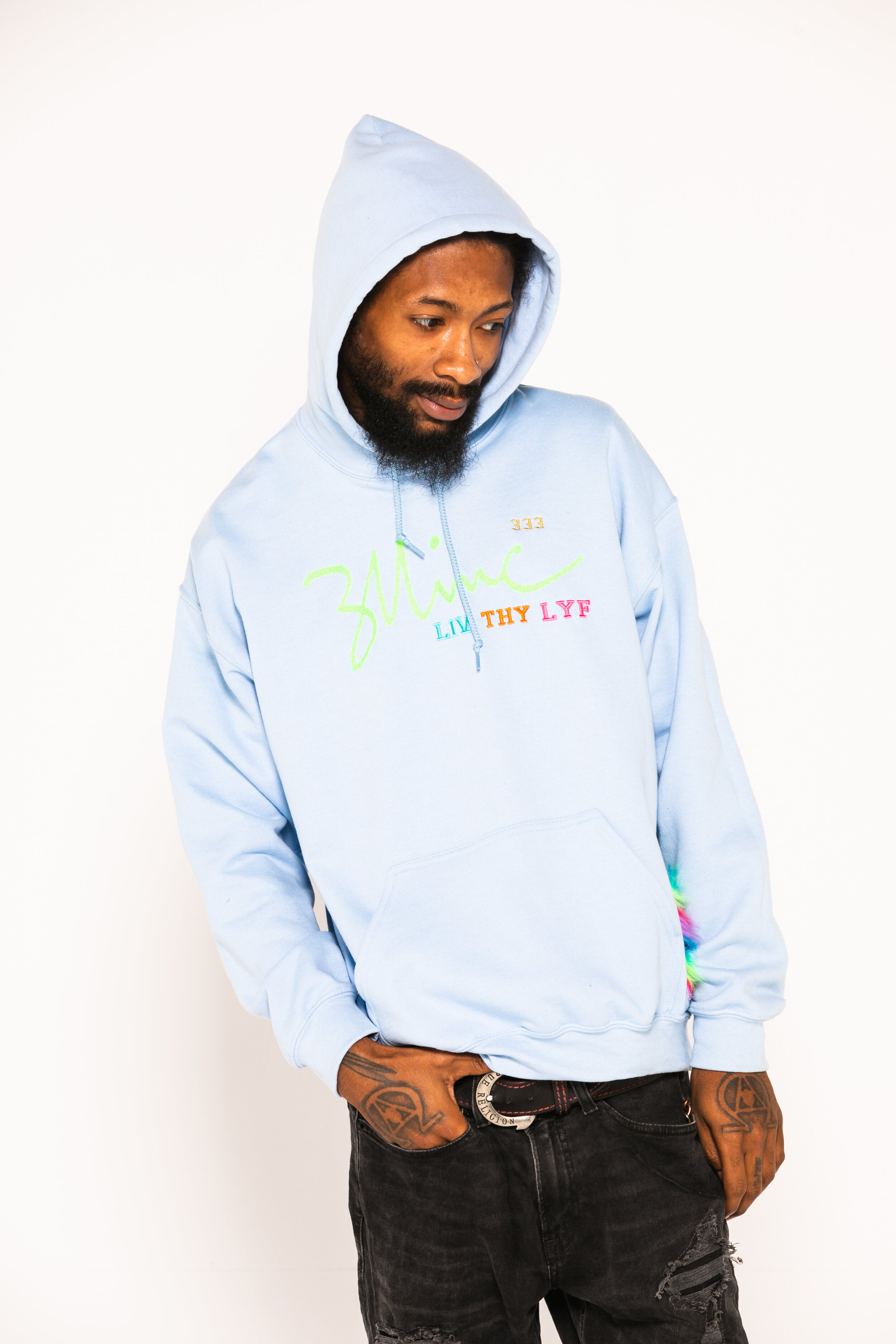  "Signature 333" Unisex Hoody Baby Blue