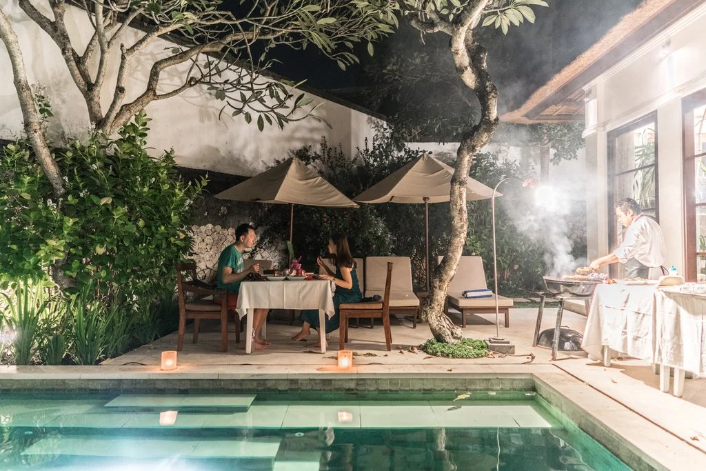 In-villa barbeque is such a fantastic option for we got to dine in comfort - barefoot!