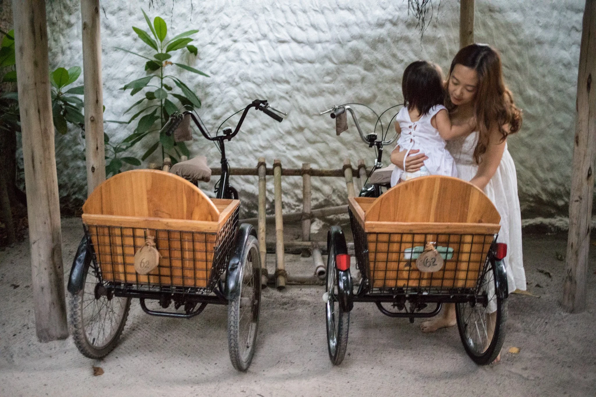 Mode of transport around the island- tricycles with a cushioned baby seat. How thoughtful of you Soneva!