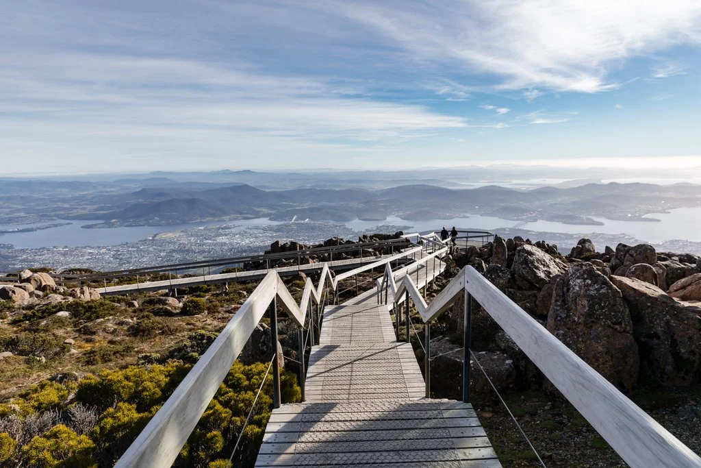 Morning view over Mount Wellington, a mighty steep and long drive up!