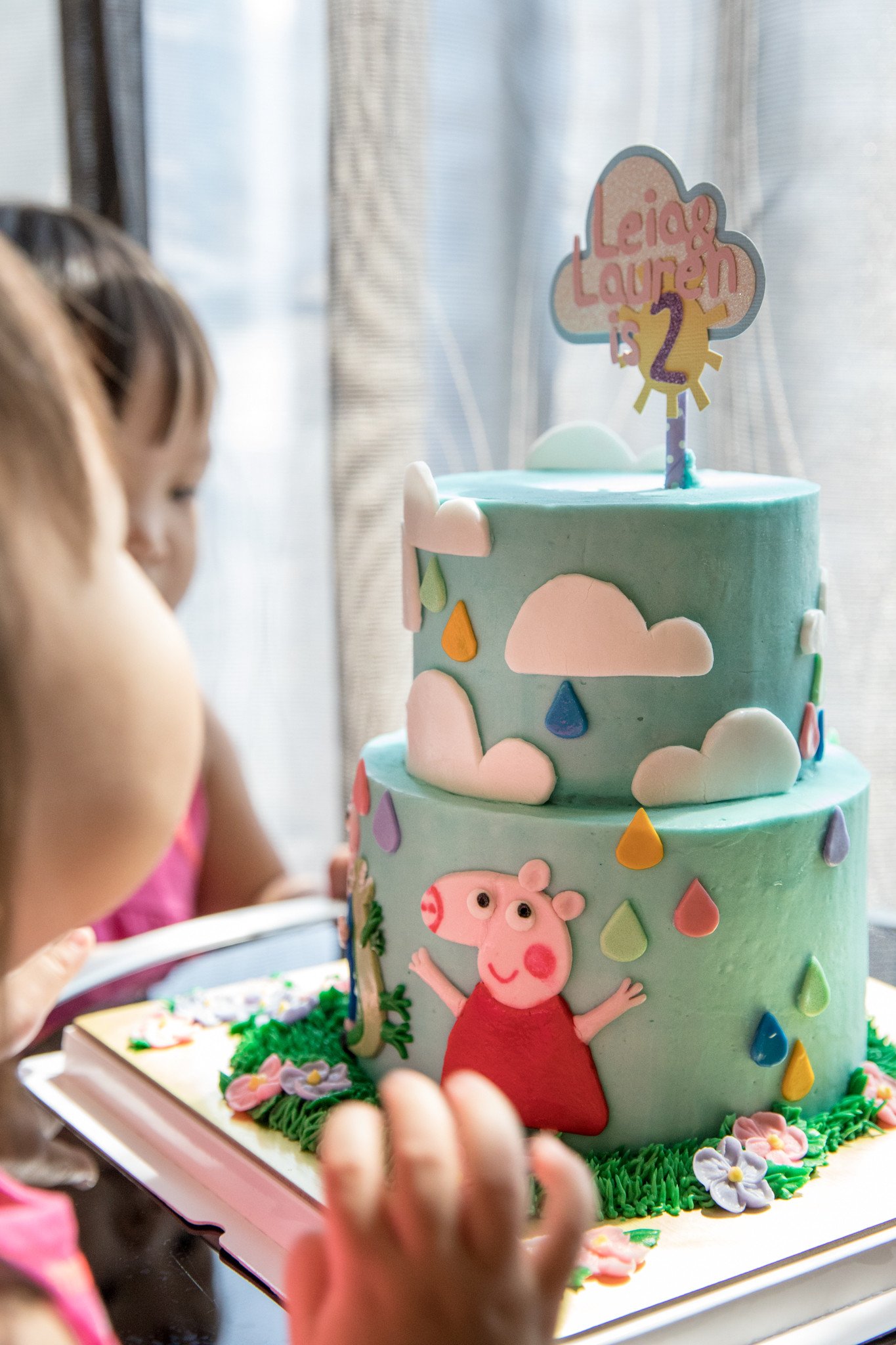 We promised them a Peppa Cake, had to keep our word. Thankful for Sophessa Cakes and Circussg who were able to deliver this beautiful customised 2-tier lychee rose cake in such short notice. The girls were over the moon with all their favourite elements on it =)