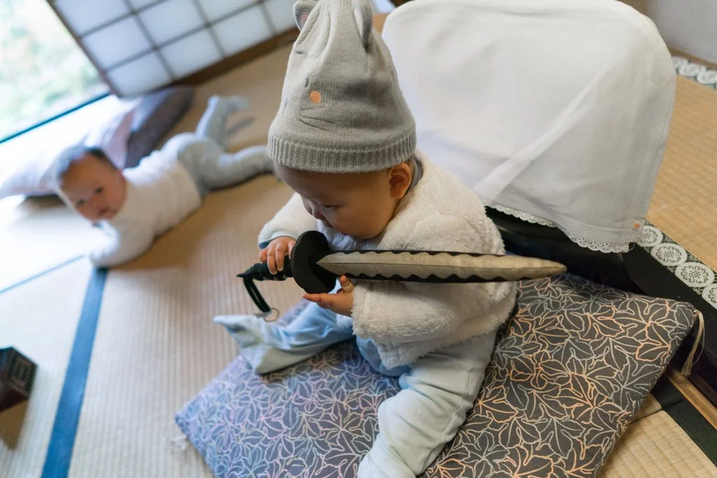 Sharpening her sword while Leia watches in horror =P