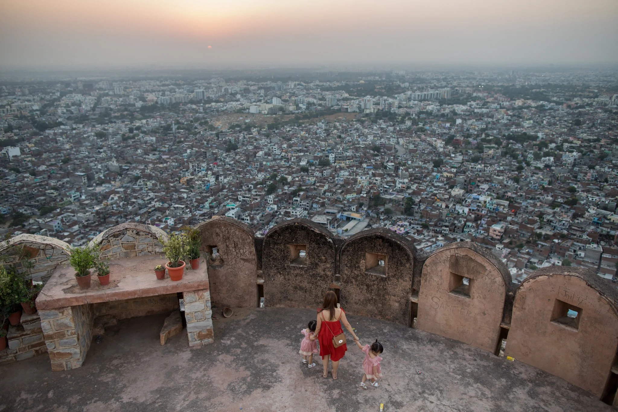 Beautiful view over the pink city