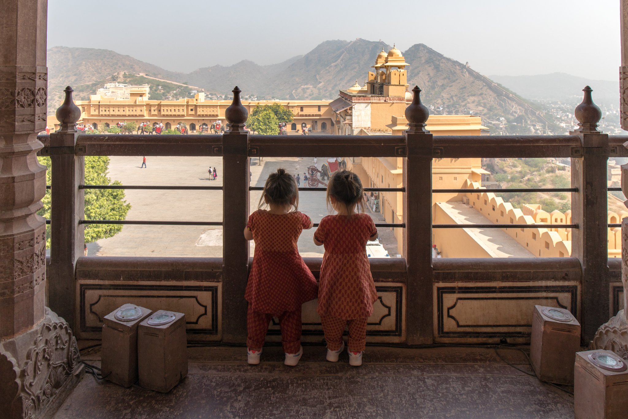 Diwan-e-Aam overlooking the main courtyard where the Elephant ride ends