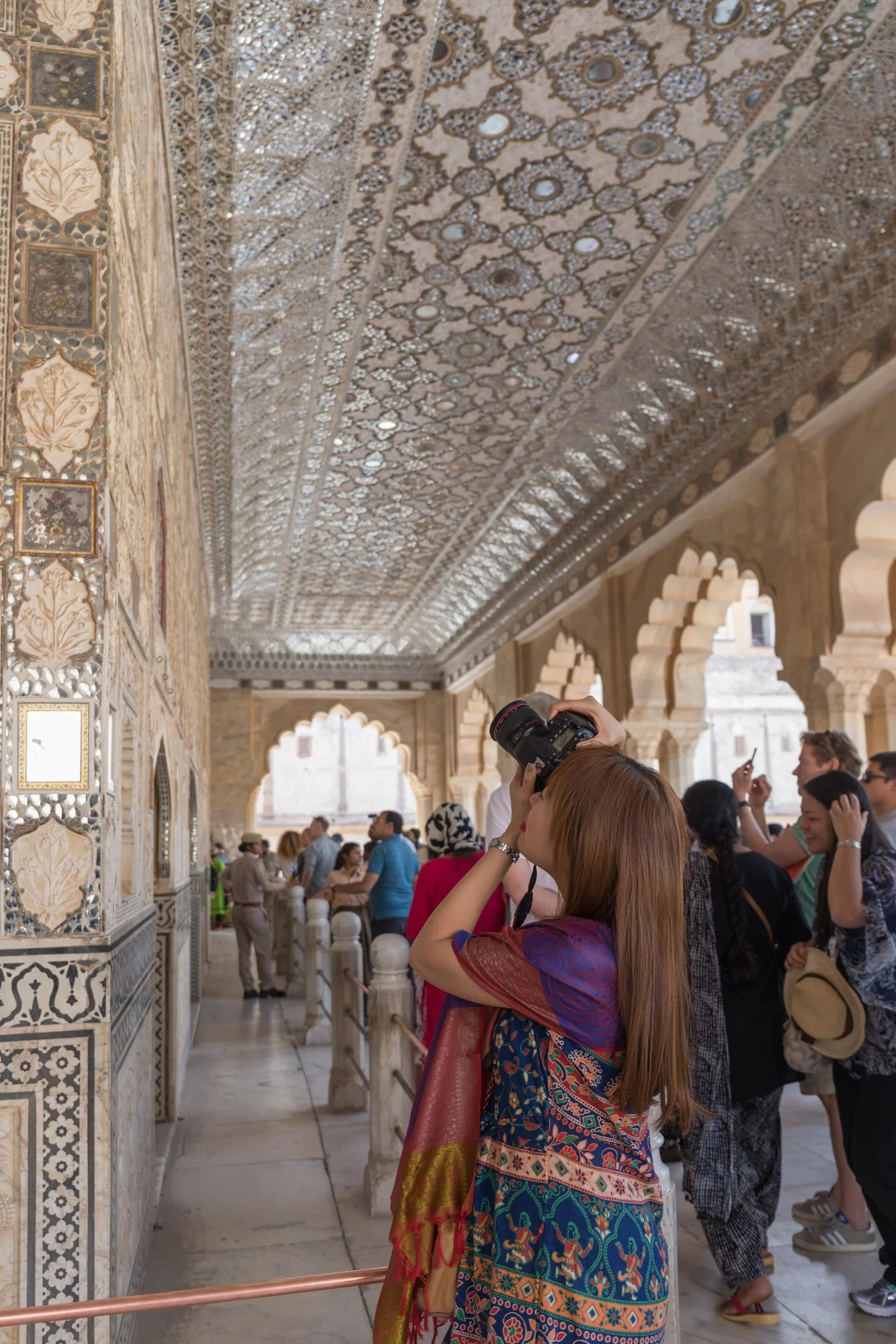 Sukh Mandir is a hall made with sandalwood and ivory