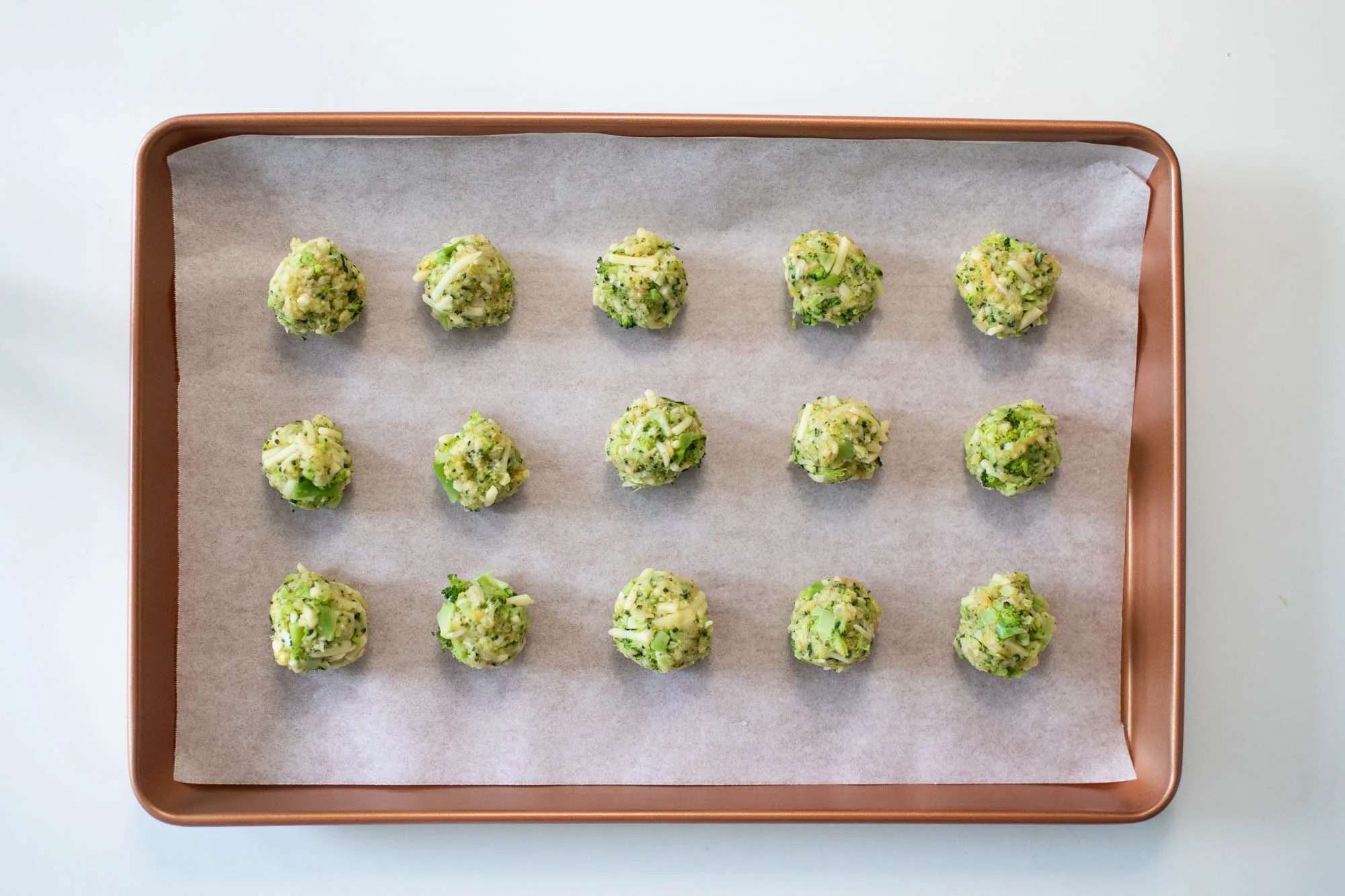 Use a spoon and shape it into consistent bite-sized balls.