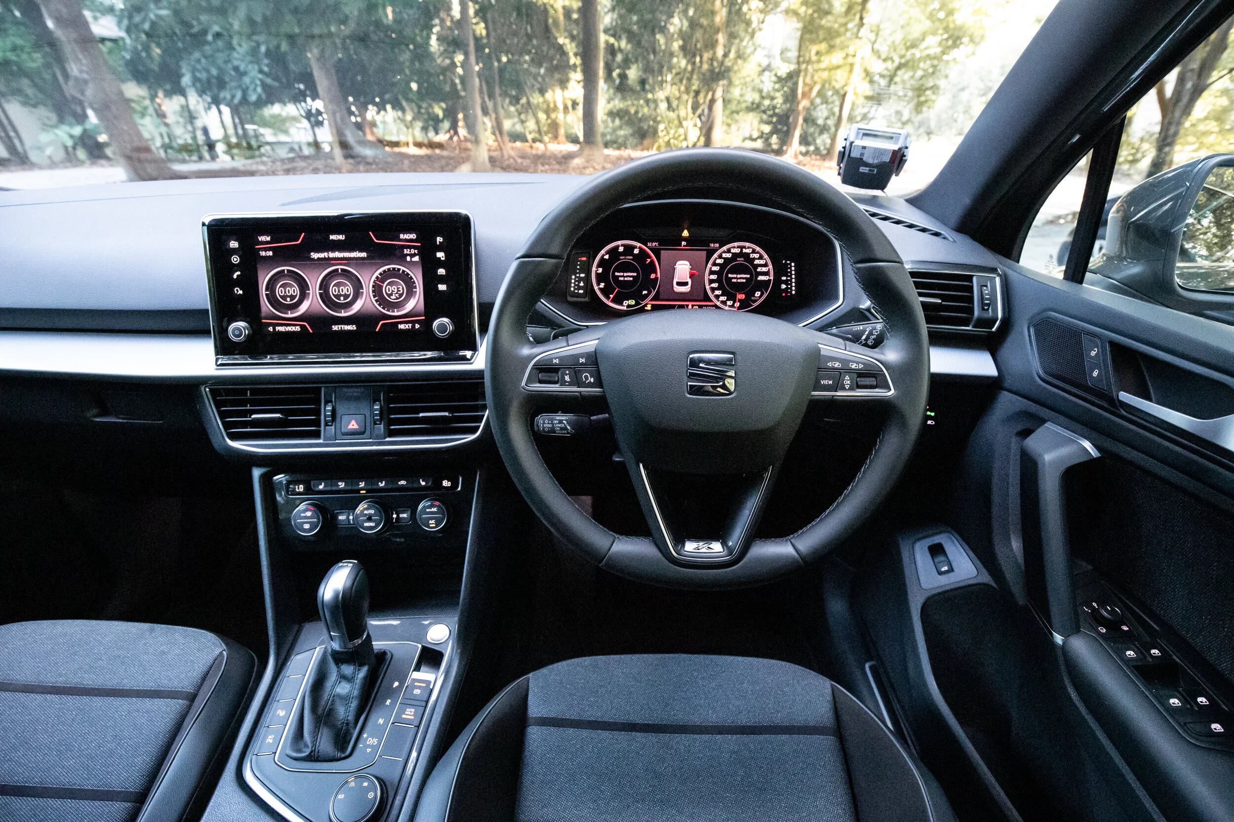 Modern virtual cockpit with touchscreen infotainment system