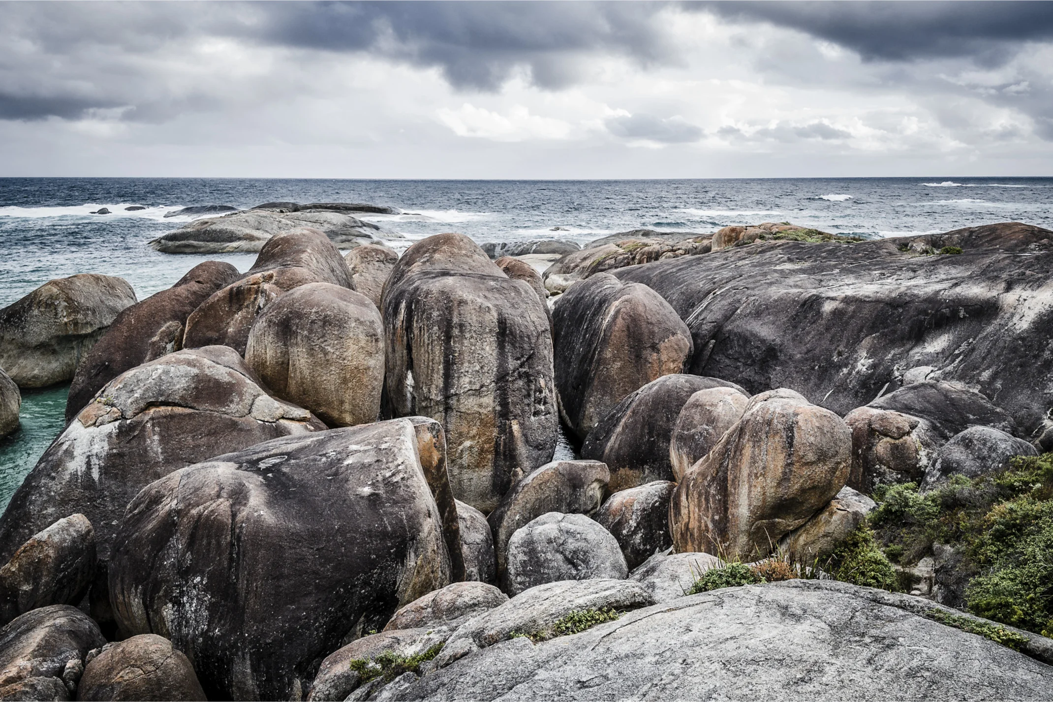 Elephant Rocks is a sheltered beach in Western Australia, a few hundred metres east of Greens Pool. It is located about 15 km west from Denmark, in William Bay National Park. Its name is derived from a series of exposed rocks, which from several angles resembles a herd of elephants.