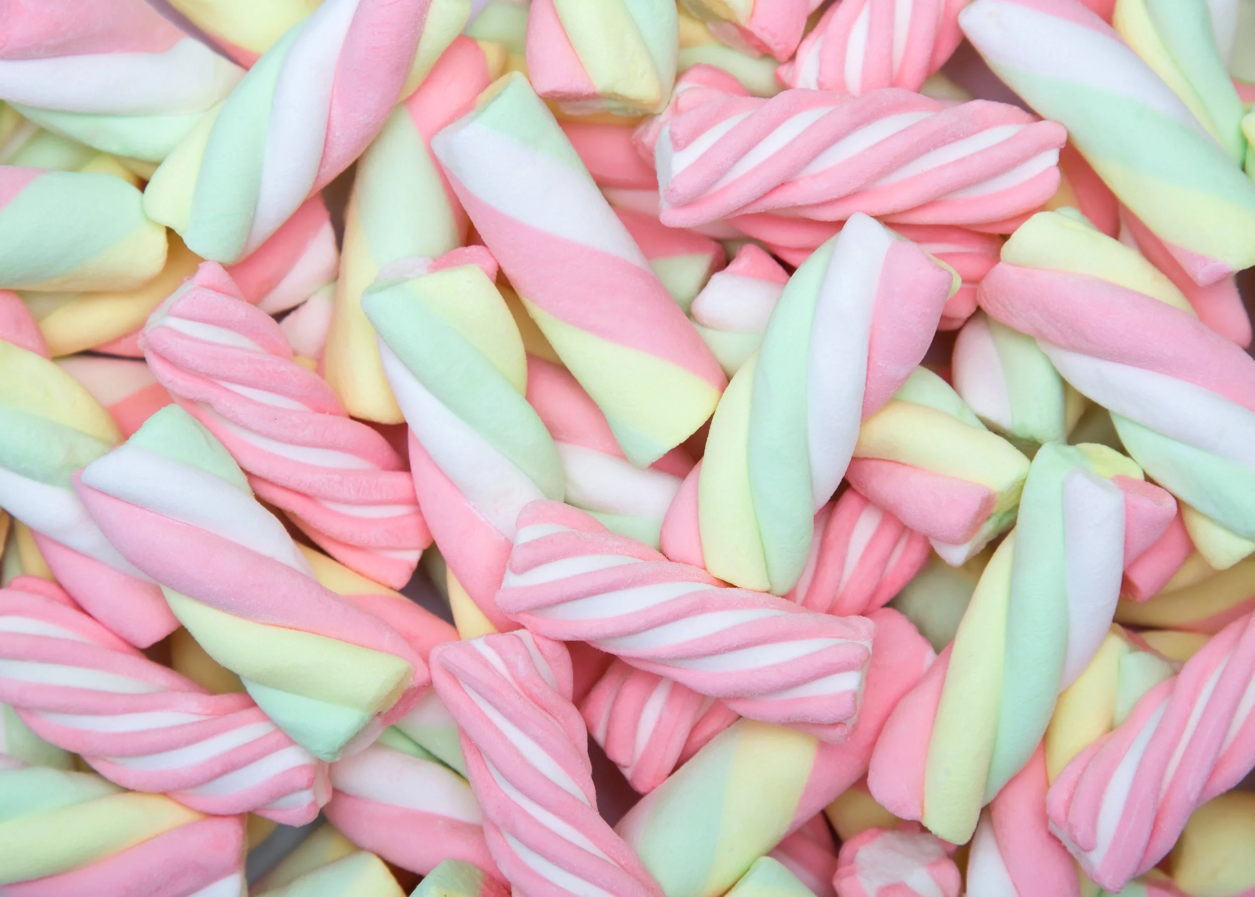 Pastel coloured marshmallow flumps