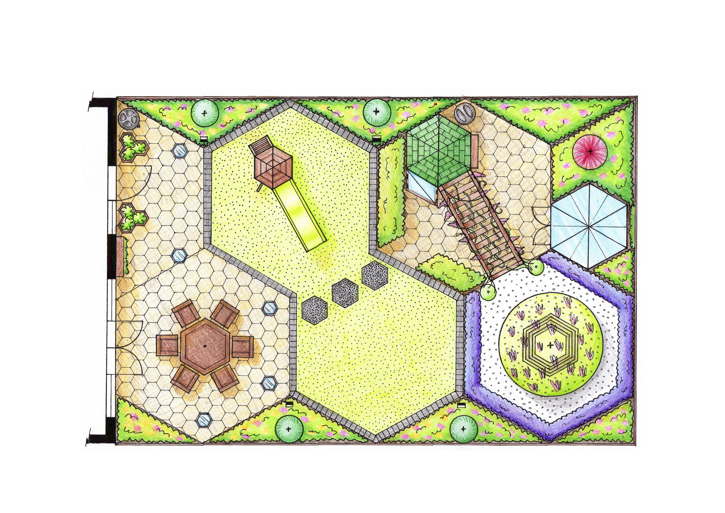 Family Friendly Garden - Colour Plan