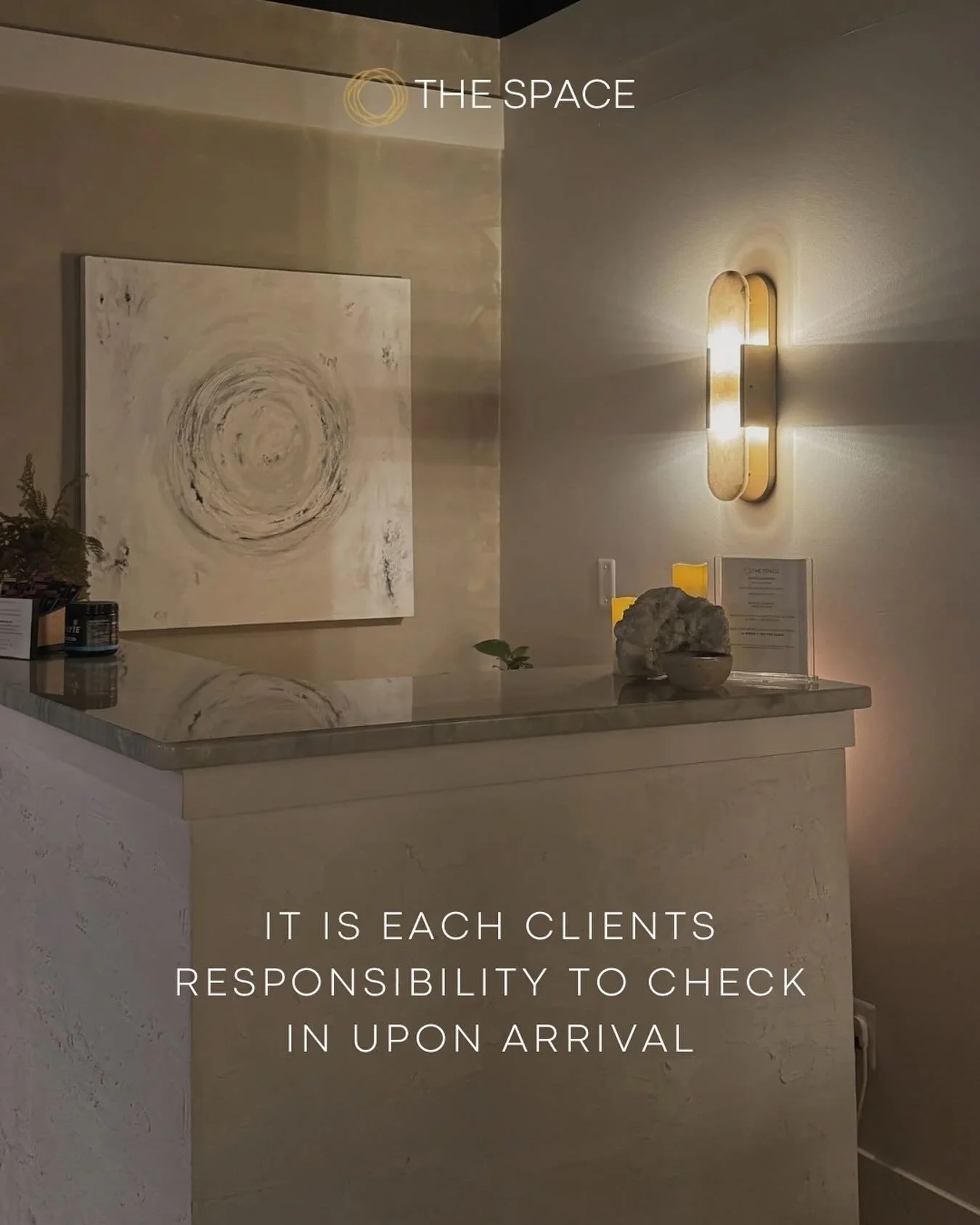 A gentle but important reminder for our community ✨

When you attend class at The Space, it is your responsibility to CHECK IN upon arrival. Each space in our classes is incredibly valuable, and when you reserve a spot you are holding that space from