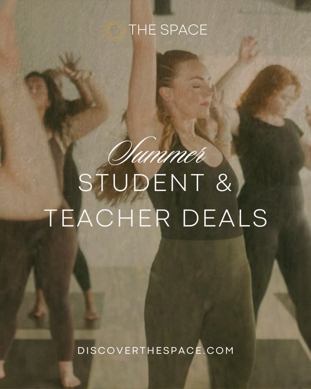 Wishing all the Students returning from college a very HAPPY summer&mdash; we hope you spend it moving with us (teachers welcome too!)

For purchase in house. Must present valid school ID. Class pack has a 3 month expiration.  Pass starts the day you