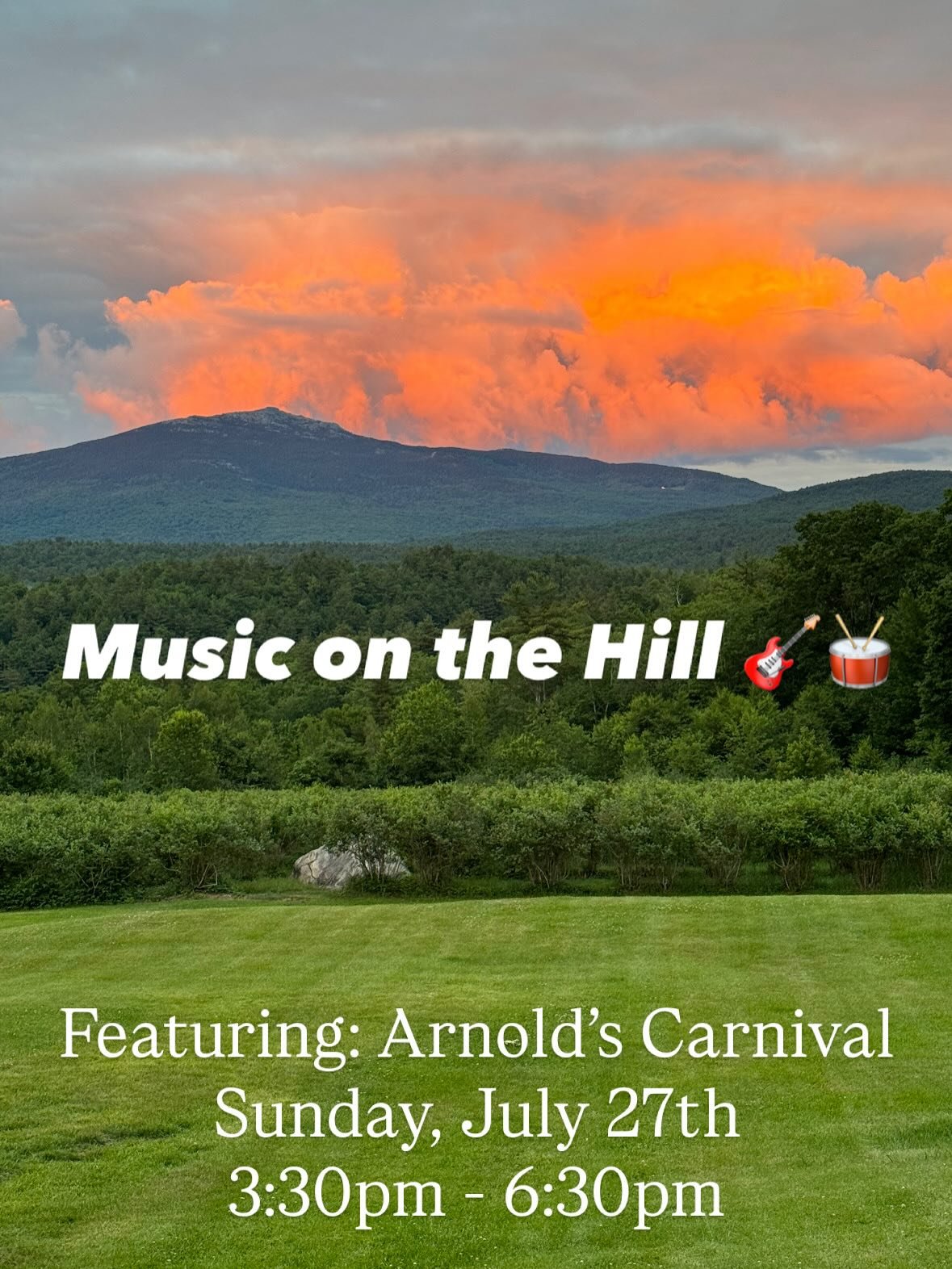 Come enjoy some free live music this Sunday, July 27th from 3:30pm to 6:30pm! We have blueberries, raspberries, currants and gooseberries so you can pick before the music starts or during the show 🫐

We&rsquo;re so excited to have Arnold&rsquo;s Car