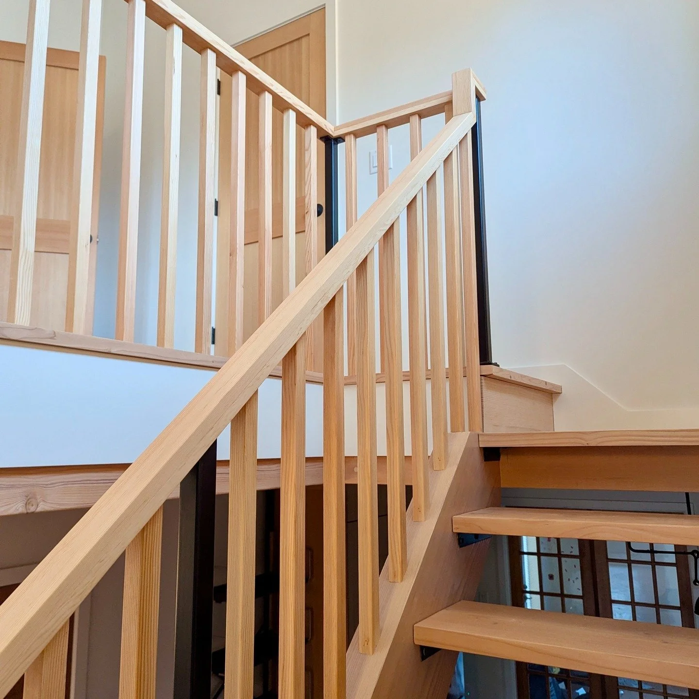 Custom fir staircase for a 2nd story addition project.