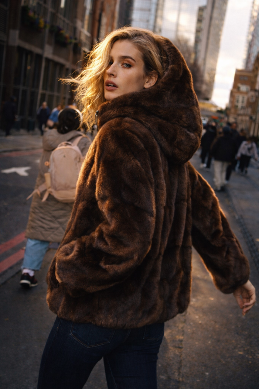 N. 16 - Mod. 7375 - Bomber over in visone brown