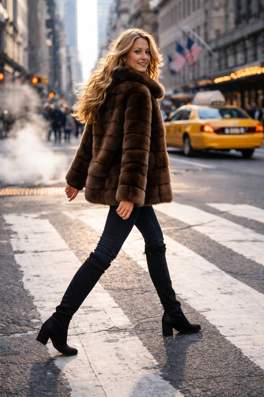 N. 19 - CINDY 2 - Cappottino in visone brown