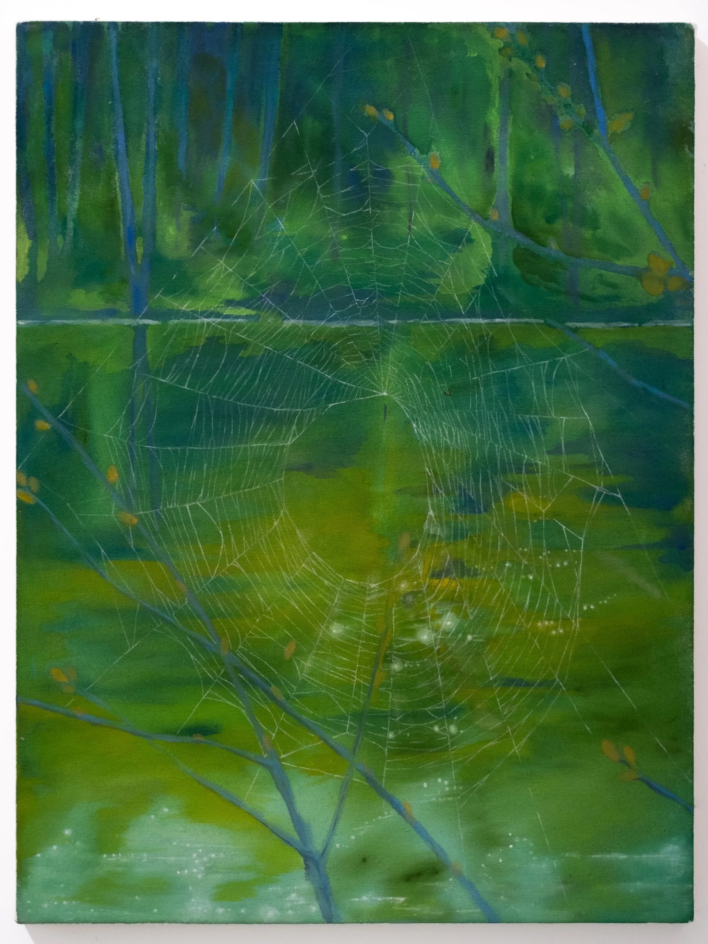   Remnant   Acrigouache on raw canvas   18” x 24”  2024   